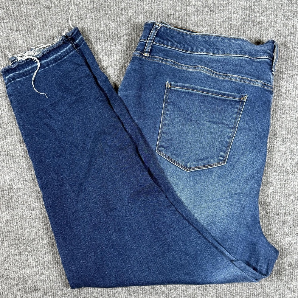 ANA Jeggings Womens 22W Blue High Rise Distressed Denim Stretch Skinny Jeans